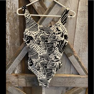 Emily B Black & white print one piece swimsuit